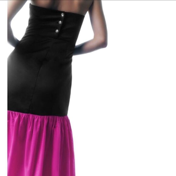 Zara Pink & Black Color block Strapless Maxi Dress(Size Large) - Picture 3 of 6